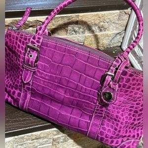 Pre-Loved Crocodile Textured Dooney & Bourke Satchel in excellent condition.